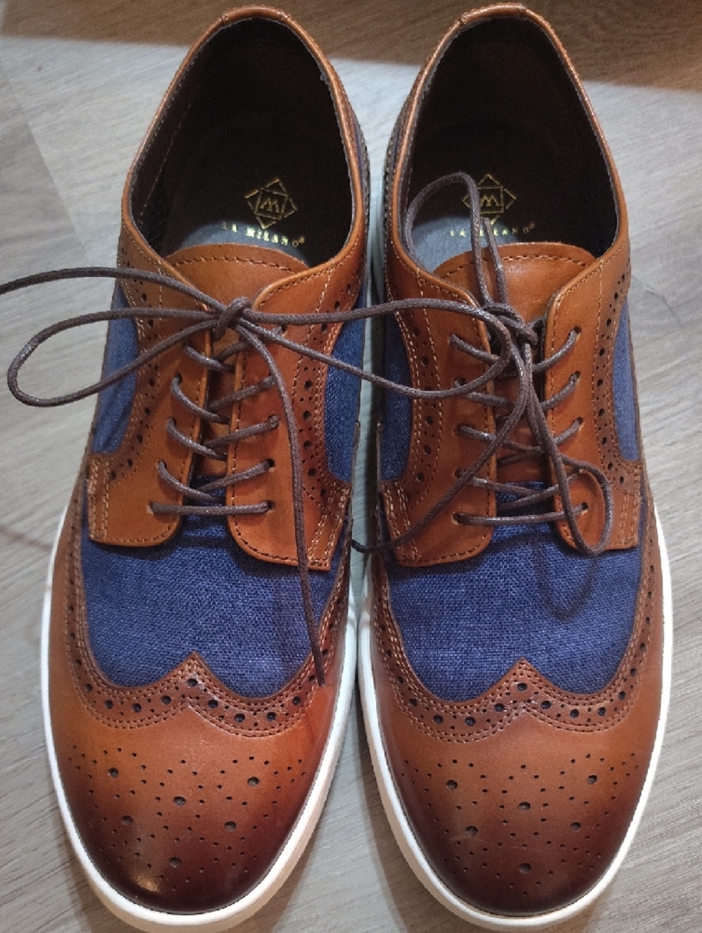 Like🆕La Milano Denim Brown Mens Tie Loafers  - Sz 11